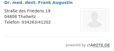 Dr. med. Frank Augustin, Zahnarzt in 04808 Thallwitz.